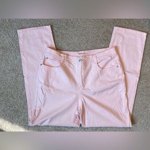 Styling like Barbie! Light Pink Slim Leg Jeans w/ Tummy Control, Sz. 14